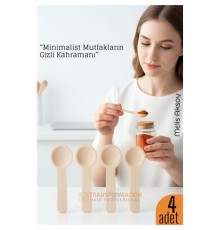 4’lü Ahşap Ölçü Kaşığı Seti – 6.5 cm Doğal Ahşap, Baharat ve Kahve İçin Pratik Mutfak Yardımcısı