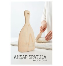 Ahşap Hamur Spatulası 21x9,5 cm – Doğal, Ergonomik ve Çok Amaçlı Mutfak Yardımcısı
