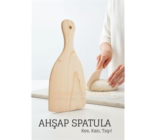 Ahşap Hamur Spatulası 21x9,5 cm – Doğal, Ergonomik ve Çok Amaçlı Mutfak Yardımcısı