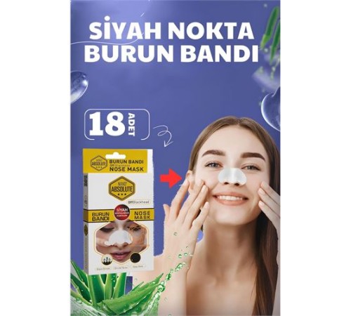 Siyah Nokta Temizleyici Burun Bandı – Derinlemesine Gözenek Arındırıcı  18 li PAKET