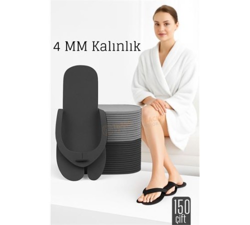 4 MM Kalın Tek Kullanımlık Spa Otel  Pedikür Terliği  150 Çift