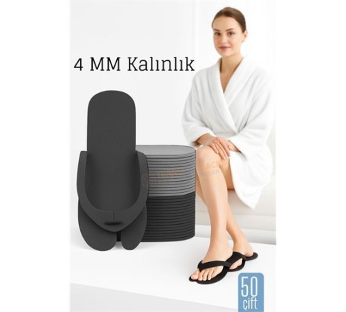 4 MM Kalın Tek Kullanımlık Spa Otel  Pedikür Terliği  50 Çift