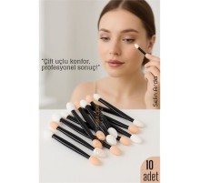 10’lu Göz Makyaj Aplikatörü Seti – Çift Uçlu, Sünger Başlıklı, Far Uygulama İçin İdeal