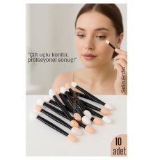 10’lu Göz Makyaj Aplikatörü Seti – Çift Uçlu, Sünger Başlıklı, Far Uygulama İçin İdeal