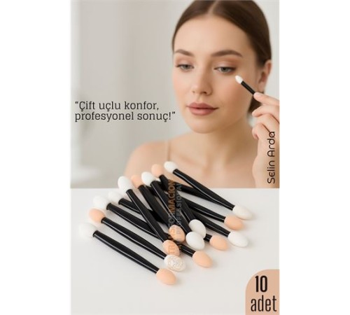 10’lu Göz Makyaj Aplikatörü Seti – Çift Uçlu, Sünger Başlıklı, Far Uygulama İçin İdeal