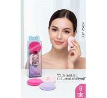 6'lı Makyaj Süngeri Seti – Yumuşak Dokulu, Latex-Free, Pürüzsüz Uygulama İçin İdeal