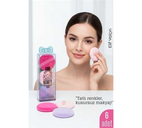 6'lı Makyaj Süngeri Seti – Yumuşak Dokulu, Latex-Free, Pürüzsüz Uygulama İçin İdeal