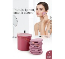 7’li Makyaj Pamuğu Seti – Yumuşak Dokulu, Kaplı Saklama Kutulu, Pudra ve Fondöten İçin