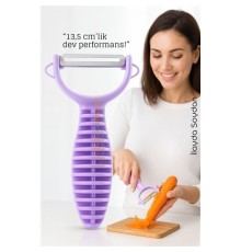 13,5 cm Ergonomik Sebze Soyacağı – Renkli Tasarım, Paslanmaz Bıçaklı, Konforlu Kullanım