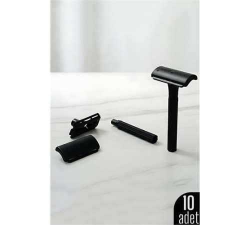 10'lu Şık Siyah Plastik Tıraş Aleti – Manuel Tıraş Bıçağı  , Ergonomik Saplı