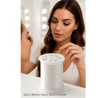 Profesyonel Kuaför Kaş Bıyık Alma İpi – Ekstra Sağlam 500 metre Beyaz