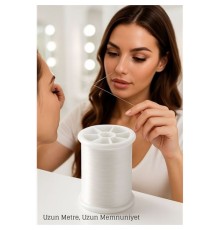 Profesyonel Kuaför Kaş Bıyık Alma İpi – Ekstra Sağlam 500 metre Beyaz