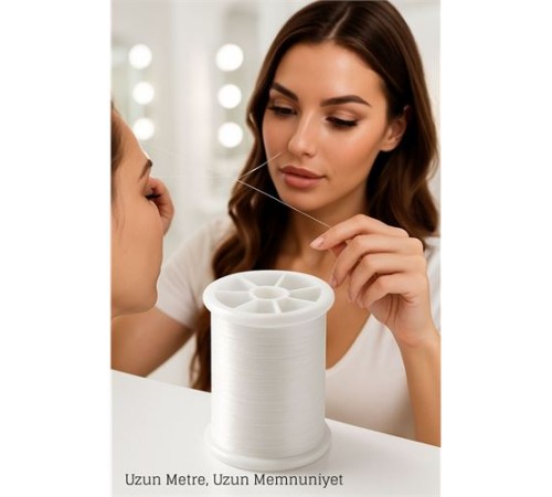 Profesyonel Kuaför Kaş Bıyık Alma İpi – Ekstra Sağlam 500 metre Beyaz