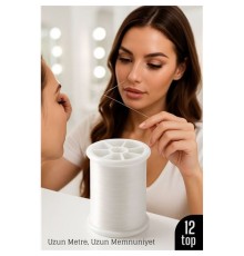 Profesyonel Kuaför Kaş Bıyık Alma İpi – Ekstra Sağlam 12 ADET X 500 metre Beyaz