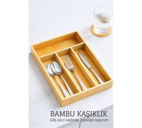 Bambu Çekmece İçi Kaşıklık Organizer