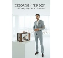 Lazer Kesim Ahşap Tip Box – Bahşiş Kutusu | 21x12x13  cm Dekoratif Kutu