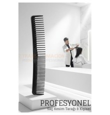 Kuaför Saç Kesim Tarağı - Profesyonel Eğimli Tasarım Berber Kesim Tarağı