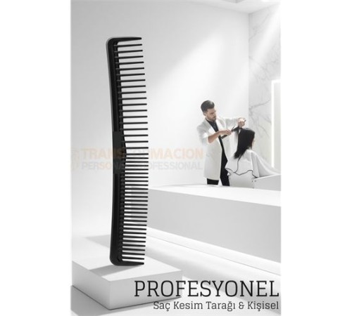 Kuaför Saç Kesim Tarağı - Profesyonel Eğimli Tasarım Berber Kesim Tarağı