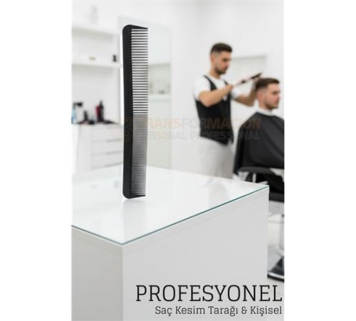 Kuaför Saç Kesim Tarağı - Profesyonel Eğimli Tasarım Berber Kesim Tarağı