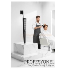 Kuaför Saç Kesim Tarağı - Profesyonel Mini Fade Fırçalı Tasarım Berber Kesim Tarağı