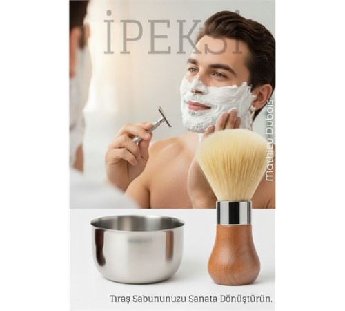 Premium Tıraş Fırçası - Dişbudak Saplı - %70 Domuz Kılı Karışımı | Yoğun Köpük, Pürüzsüz Tıraş