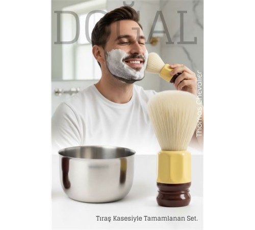 Premium Tıraş Fırçası  - %100 Domuz Kılı  - Yoğun Köpük, Pürüzsüz Tıraş