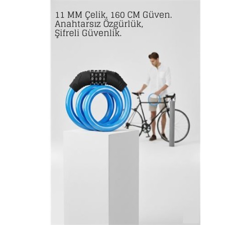 Şifreli Bisiklet Kilidi Scooter Motosiklet Kilidi - Anahtarsız Güvenlik Çelik Kablo