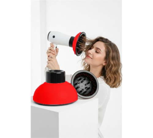 Fön Için Difüzör Vigo Başlık - Saç Kurutma Başlığı Profesyonel KIRMIZI