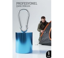 Çelik Yan Açılır Karabina - 6 mm Kamp, Tırmanış ve Günlük Kullanım İçin Güvenli Kilit