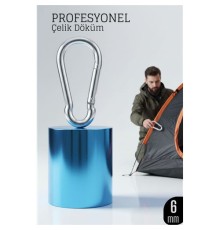 Çelik Yan Açılır Karabina - 6 mm Kamp, Tırmanış ve Günlük Kullanım İçin Güvenli Kilit