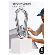 Çelik Yan Açılır Karabina -10 mm Kamp, Tırmanış ve Günlük Kullanım İçin Güvenli Kilit