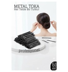 150’li Siyah Metal Tel Toka Seti – Profesyonel Saç Şekillendirme İçin
