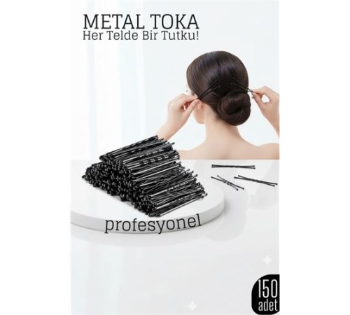 150’li Siyah Metal Tel Toka Seti – Profesyonel Saç Şekillendirme İçin