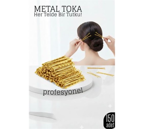 150’li Gold Metal Tel Toka Seti – Profesyonel Saç Şekillendirme İçin
