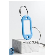 Etiketli 100'lü Anahtarlık Halkası – İsim Yazılabilir, Metal Halka ile Şık Tasarım