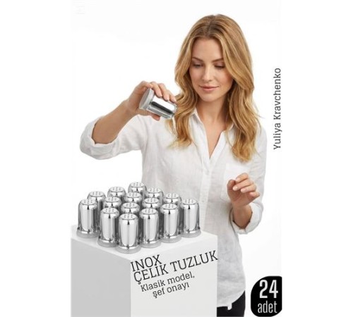 Inox Mini Tuzluk - 24 LÜ SET Paslanmaz Çelik – 6x3,5 cm Şık Sofra Yardımcısı