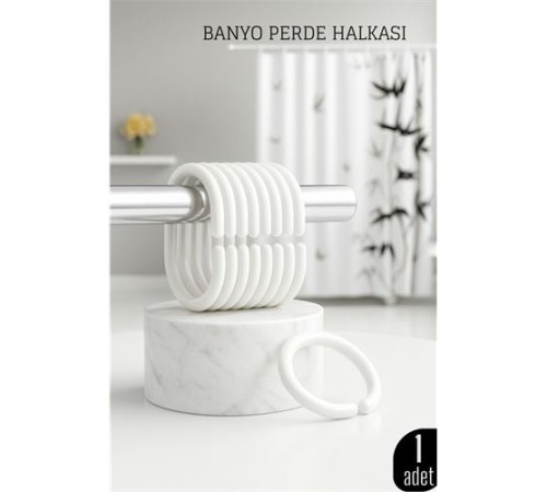 Banyo Perde Halkası   Dayanıklı, Kolay Takılan, Şık Tasarım