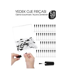 Yedek Oje Fırçası 50'li Aplikatörlü Set  - Tırnak Cila Fırçası