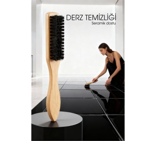 Ahşap Saplı Derz Temizleme Fırçası – Hassas Seramikler İçin Bristol Kıllı Fırça