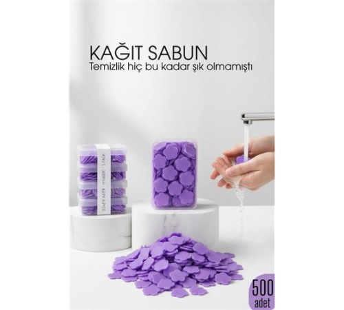 Parfümlü Elde Eriyen Kağıt Sabun - 500 lü paket Sihirli Sabun – Hijyenik Seyahat Kutusu