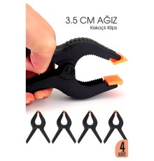 Kıskaç Klips Yaylı Işken ce Plastik Kelepçe Güçlü Mafsallı Çene 3 inç 3.5 cm ağız