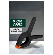 Kıskaç Klips Yaylı Işken ce Plastik Kelepçe Güçlü Mafsallı Çene 9 inç 9 cm ağız