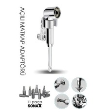105° Açılı Matkap Adaptörü Seti – 1/4” Hex Şaftlı, 11 Parça Çok Fonksiyonlu Vidalama Uçları