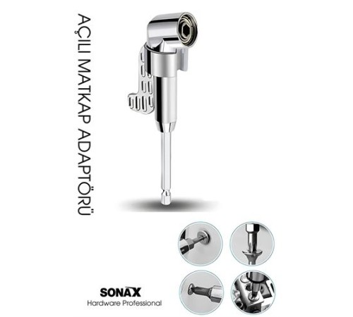 105° Açılı Matkap Adaptörü Seti – 1/4” Hex Şaftlı