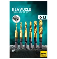 Kılavuzlu HSS Matkap Ucu 6'lı SET M3-M10 Titanyum Kaplamalı