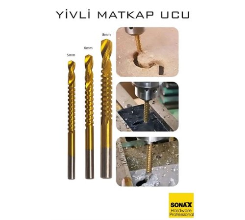 Yivli Matkap Ucu HSS Spiral Yivli Kademeli Matkap Ucu Metal Ahşap Plastik 5-8 mm