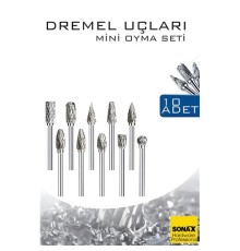 Dremel Uyumlu Mini Oyma Gravür Uç Seti – 10'lu Tungsten Karbür, Ahşap/Metal/Plastik için