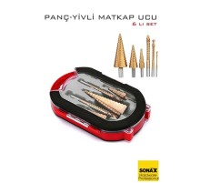 6'lı Titanyum Kaplama Kademeli Panç Matkap Ucu Seti – Metal, Ahşap ve Plastik için