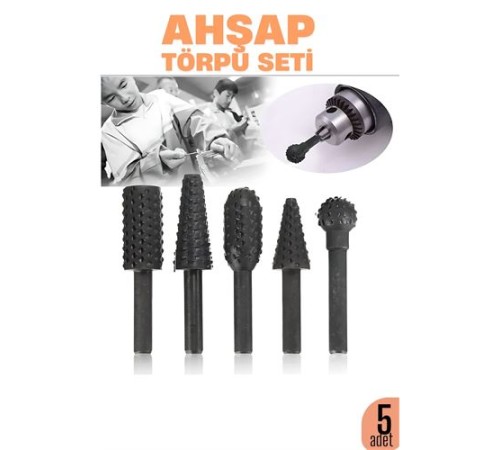 Ahşap Oyma Törpü Seti –5'li Matkap Ucuna Şekillendirme Takımı
