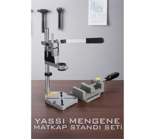 Tezgah Üstü Matkap Standı  + Tezgah Mengenes Seti